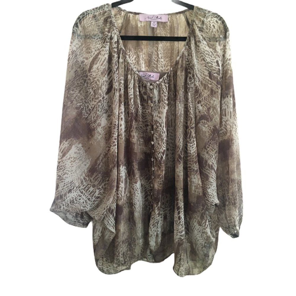 Nicole Richie Printed Raglan Sleeve Blouse & Tank